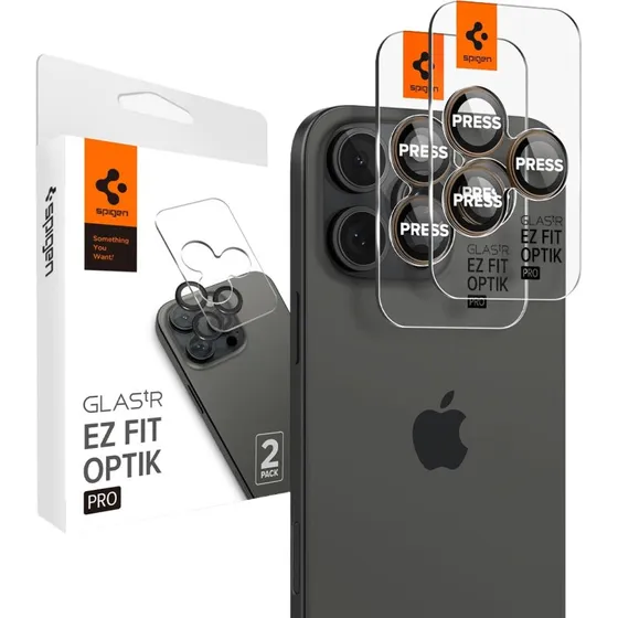 Spigen Glass tR EZ Fit Optik Pro - Desert Titanium - iPhone 16/17 Pro