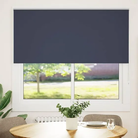 vidaXL Mørklægningsrullegardin 160x150 cm - Marineblå