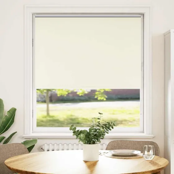 vidaXL Mørklægningsrullegardin 90x130 cm - Råhvid Polyester