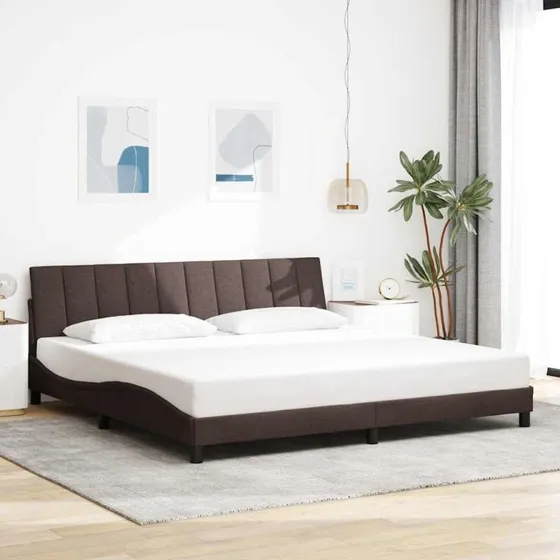 vidaXL Hanko sengeramme 200x200 cm - mørkebrun stof