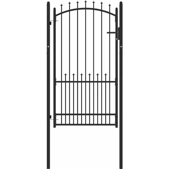 vidaXL EMMEN Hegnsportal med pigge, 100 x 175 cm, Sort
