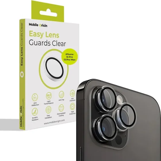 Mobile Origin Easy Lens Guards til iPhone 17 Pro / 17 Pro Max - Clear