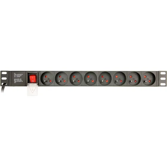 Gembird EG-PDU-014-F Rack stikdåse, 8 udtag, 1U, 3 m, sort