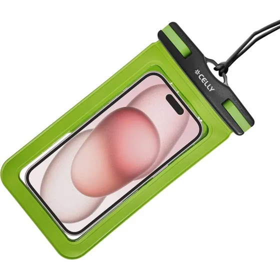 Celly Splashbag Vandtæt Taske IP68 - Grøn (op til 6,9")