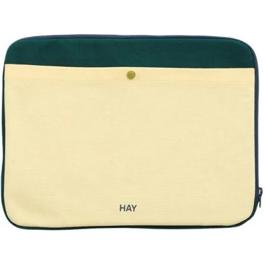 Hay Multi Laptop Cover 13/14 - Soft Yellow/Mørkegrøn