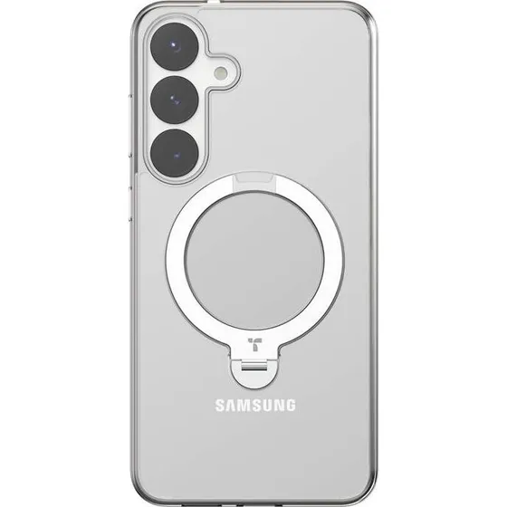 Torras Ostand Spin Cover til Samsung Galaxy S25 - Transparent