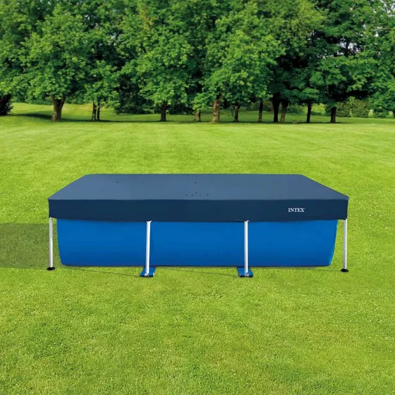 Intex Pooldækning 260 x 160 cm Rektangulær - Mørkeblå/Grå