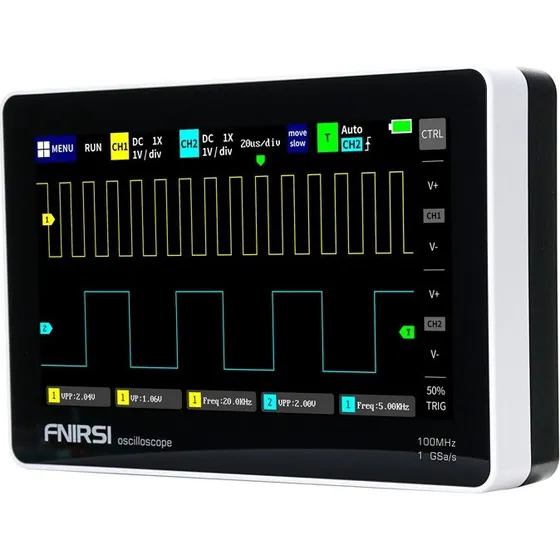 FNIRSI 1013D Bærbart 7" Touchscreen Oscilloskop, 100 MHz
