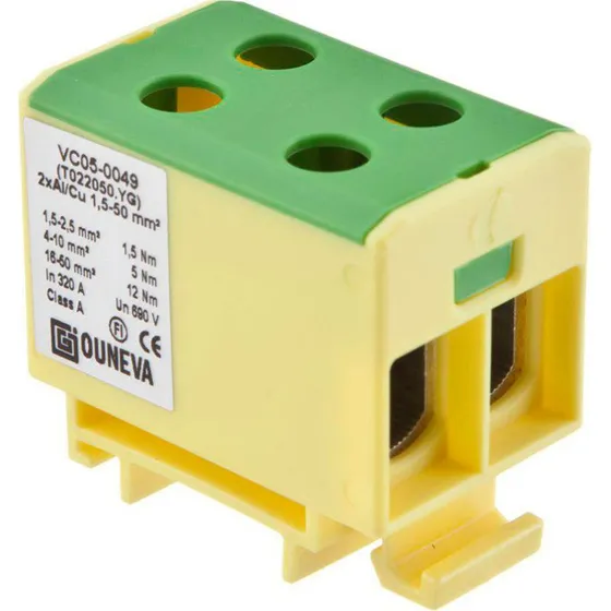 Ouneva OTL-isoleret universal klemme aluminium/kobber 2*(1,5-50) mm2
