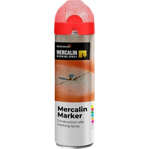Mercalin Mærkespray Fluorescerende Rød 500 ml