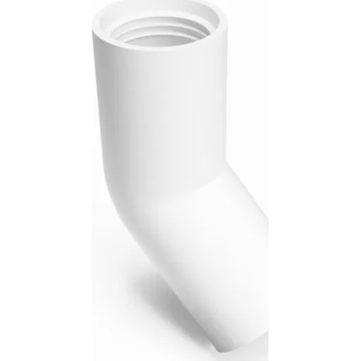 Purus afløbsbøjning 45°, Ø32 mm, hvid PP-plast