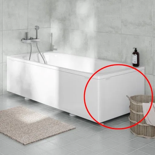 Ifö Caribia sidepanel til badekar, 70 cm, hvid