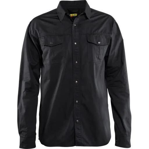 Blåkläder 3297 Twill Skjorte, Sort, 4XL