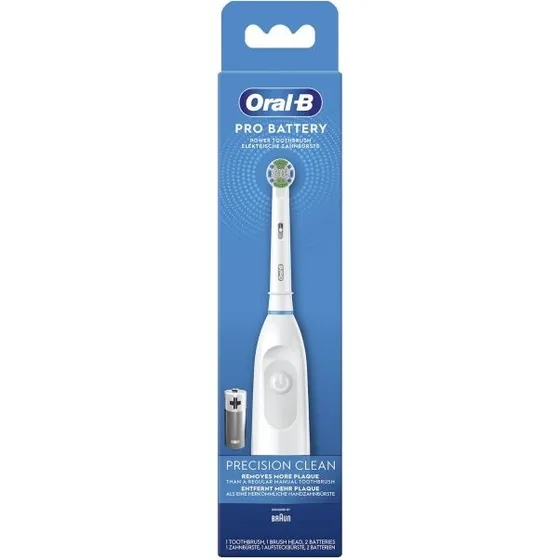 Oral-B elektrisk tandbørste, batteridrevet hvid (2x AA)