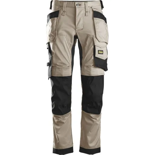 Snickers 6241 AllroundWork bukser med stretch, khaki/sort, str. 60
