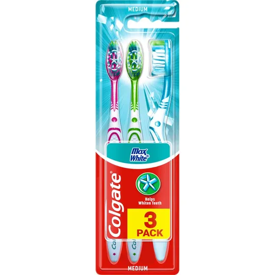 Colgate Max White tandbørster 3-pak (medium)