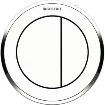 Geberit Omega 10 Round trykknap, hvid/krom