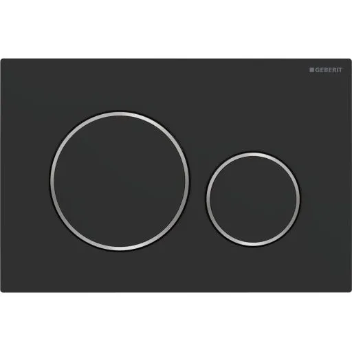 Geberit Sigma 20 Round betjeningsplade, mat sort/krom
