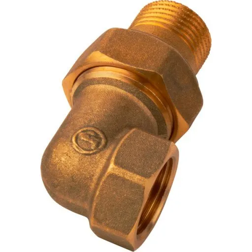 1/2" Radiatorforskruning vinkelløbende i messing