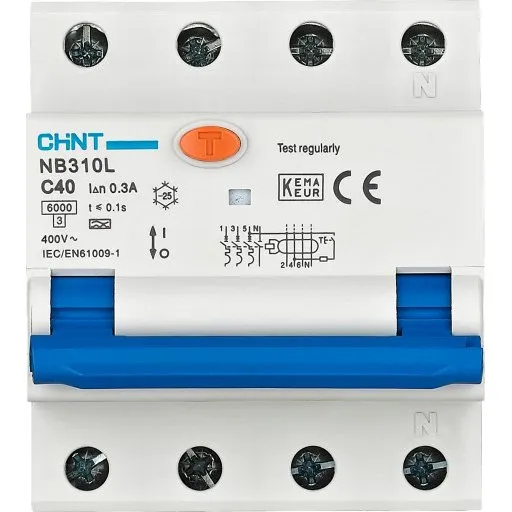 Chint kombiafbryder 3P+N, 40A, 300mA, 6kA