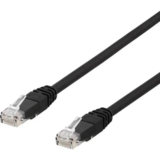 DeltaCo U/UTP Cat6a Patchkabel, 1m, 500MHz, LSZH, Sort