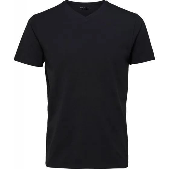 Selected T-shirt med v-hals i sort til herre