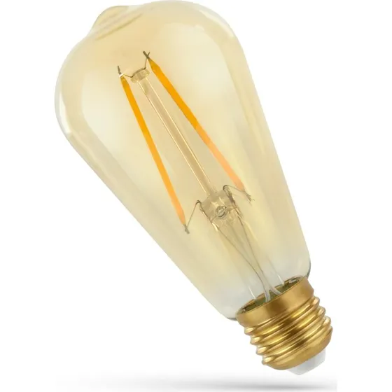 LED 5W E27 Pære 2400K - Ravfarvet glas med ekstra varmt lys