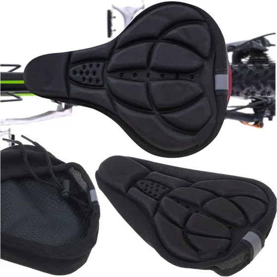 L-BRNO Gel Cykelsadel Beskyttelse 3D - Sort/Gul 26x16 cm