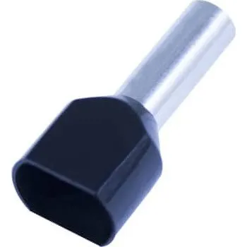 Tylle Isolerede dobbelt terminalrør 2x6 mm², sort (100 stk)