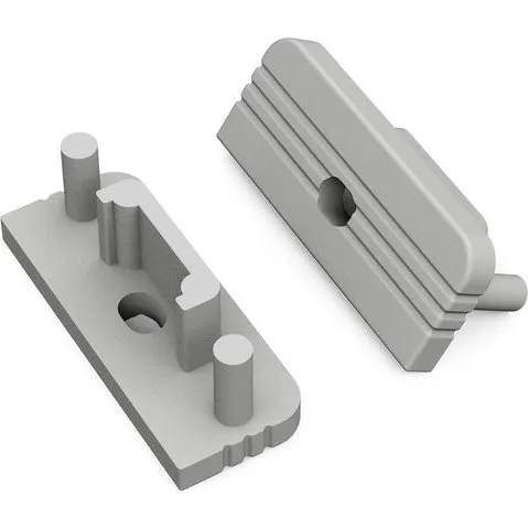 DIOFLEX Endestykke SURFACE10 GEN2 - Grå med kabeludgang (2 stk.)