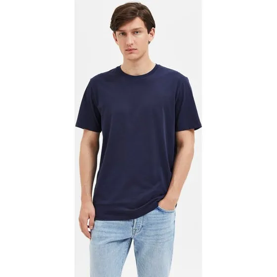 Slhaspen SS O-Neck Tee Noos - Sort T-shirt i regular fit
