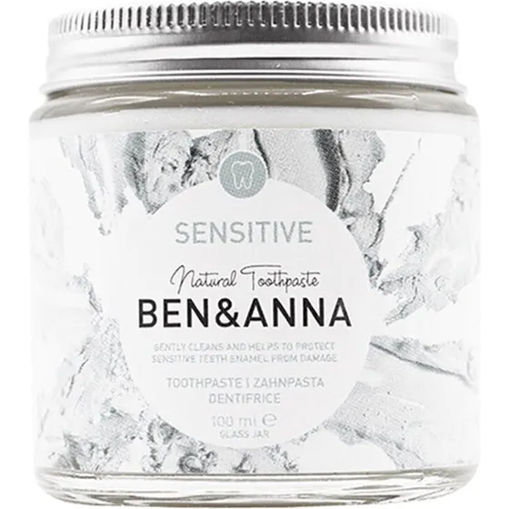 Ben & Anna Sensitive Tandpasta 100 ml (fluorfri, glas)