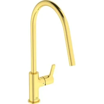 Ideal Standard Gusto køkkenarmatur med svingbar tud, børstet guld