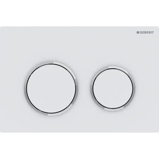 Geberit Omega 20 Round betjeningsplade, mat hvid/krom