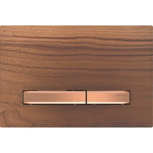 Geberit Sigma 50 Square betjeningsplade, nøddetræ/rødguld