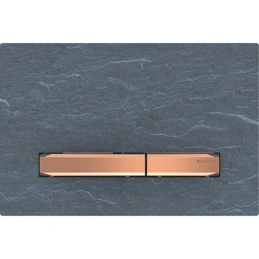 Geberit Sigma 50 Square betjeningsplade, skifer/rødguld