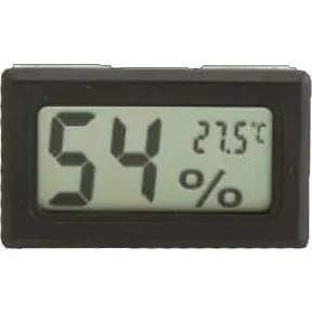 Digitalt termometer og hygrometer i miniformat, Sort