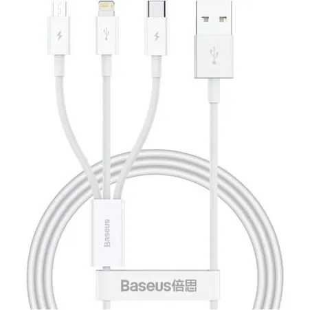 Baseus Quick Charge USB til Lightning/USB-C/Micro USB 3.5A 1m