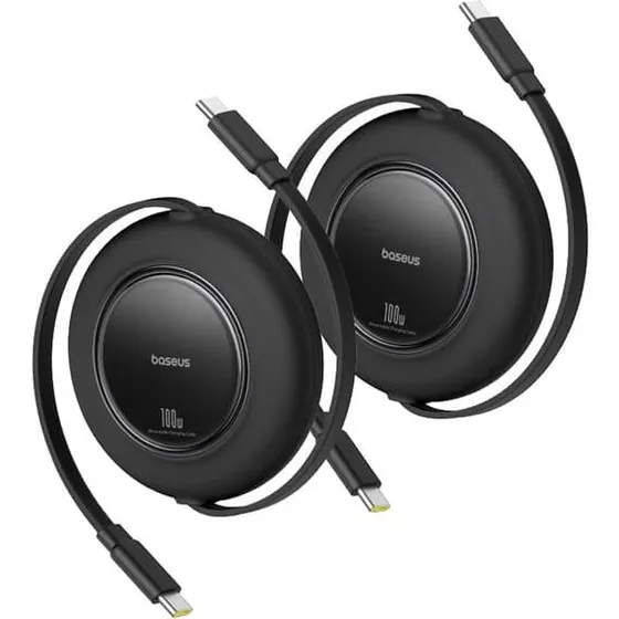 Baseus Free2Pull USB-C Kabel 100W 2m Sort - 2 stk.