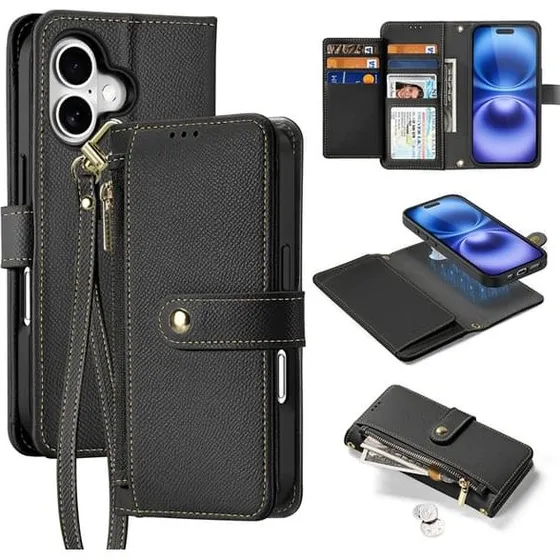 Dux Ducis iPhone 16 Lawa Læder Etui - Sort