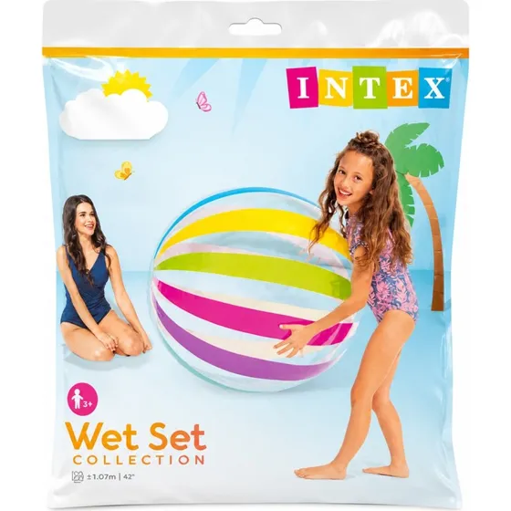 Intex Jumbo Strandbold Stribet 107 cm