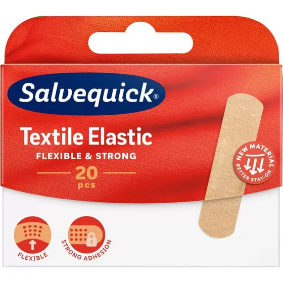 Salvequick Fleksibel Tekstil Plaster, Medium, 20 stk.