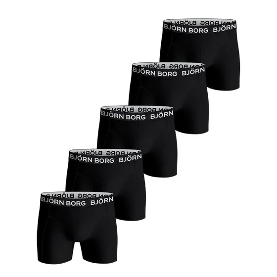 Björn Borg Cotton Stretch Boxers 5-pak, Sort, M