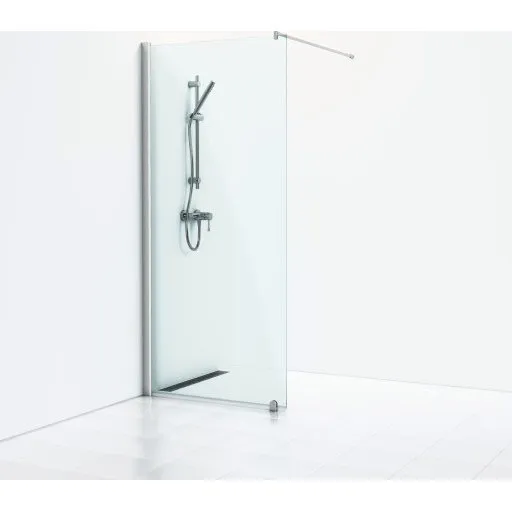 Svedbergs Skoga brusevæg, 90 cm, klart glas, mat aluminium
