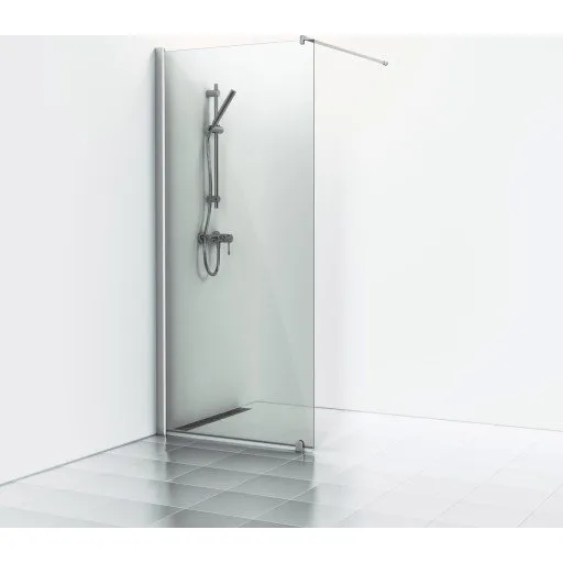 Svedbergs Skoga brusevæg, 90 cm, røgfarvet glas, mat aluminium
