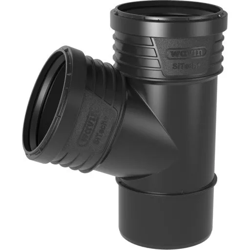 Wavin Sitech+ Grenrør 67,5°, Ø90x50 mm, sort