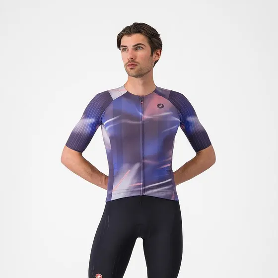 Castelli Aero Race 8S Cykeltrøje - Night Shade/Rosa