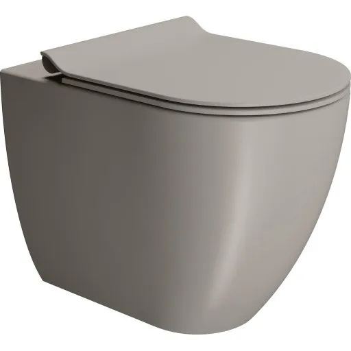 GSI Pura back-to-wall toilet, mat brun, uden skyllekant