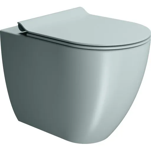 GSI Pura back-to-wall toilet, uden skyllekant, mintgrøn