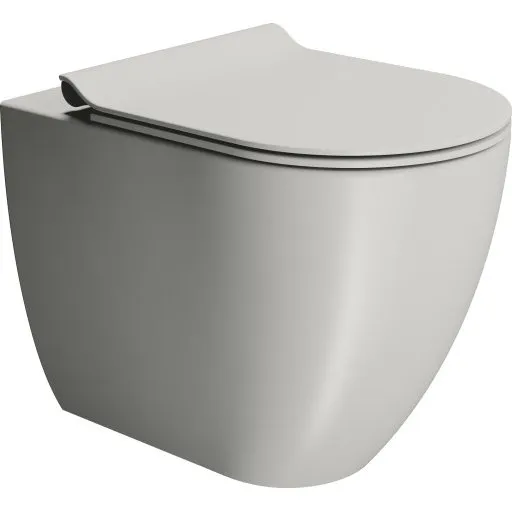 GSI Pura back-to-wall toilet, mat grå, uden skyllekant